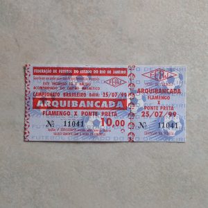 Ingresso Campeonato Brasileiro Flamengo x Ponte Preta Maracanã 1999