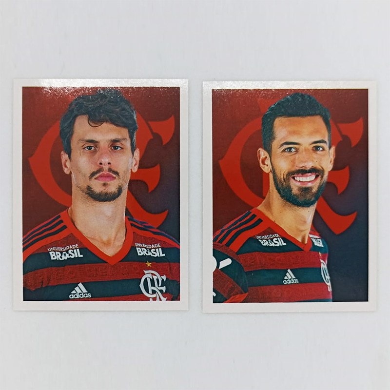 2 Figurinhas álbum Orgulho de ser Rubro-Negro 2019 – Rodrigo Caio e Pablo Mari