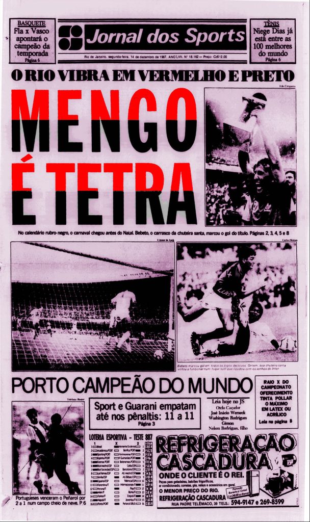 PDF Jornal dos Sports de 14/12/1987 – Flamengo Tetracampeão Brasileiro